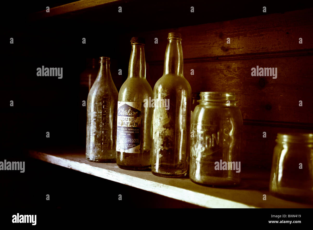 old antique bottles Stock Photo