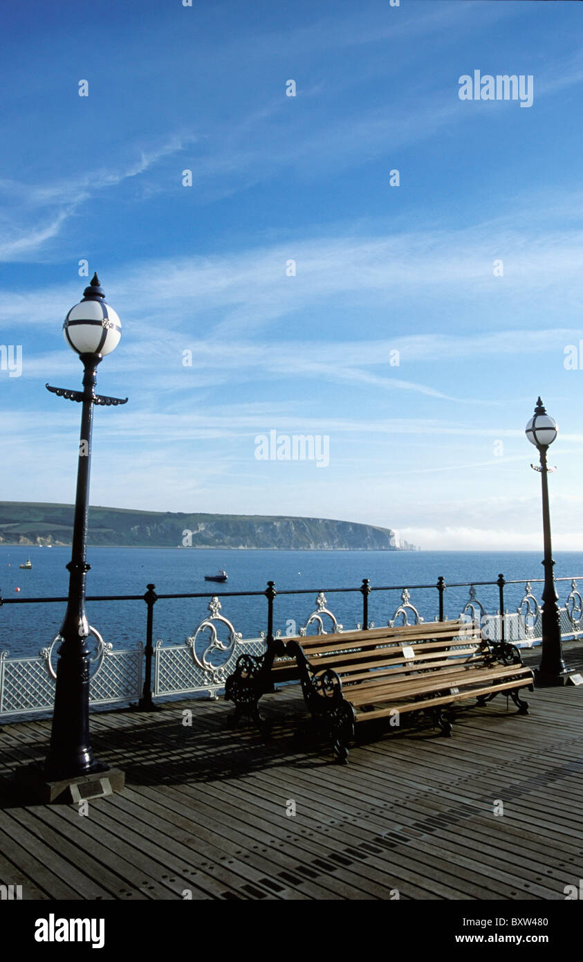 Restored Victorian pier at Swanage Stock Photo