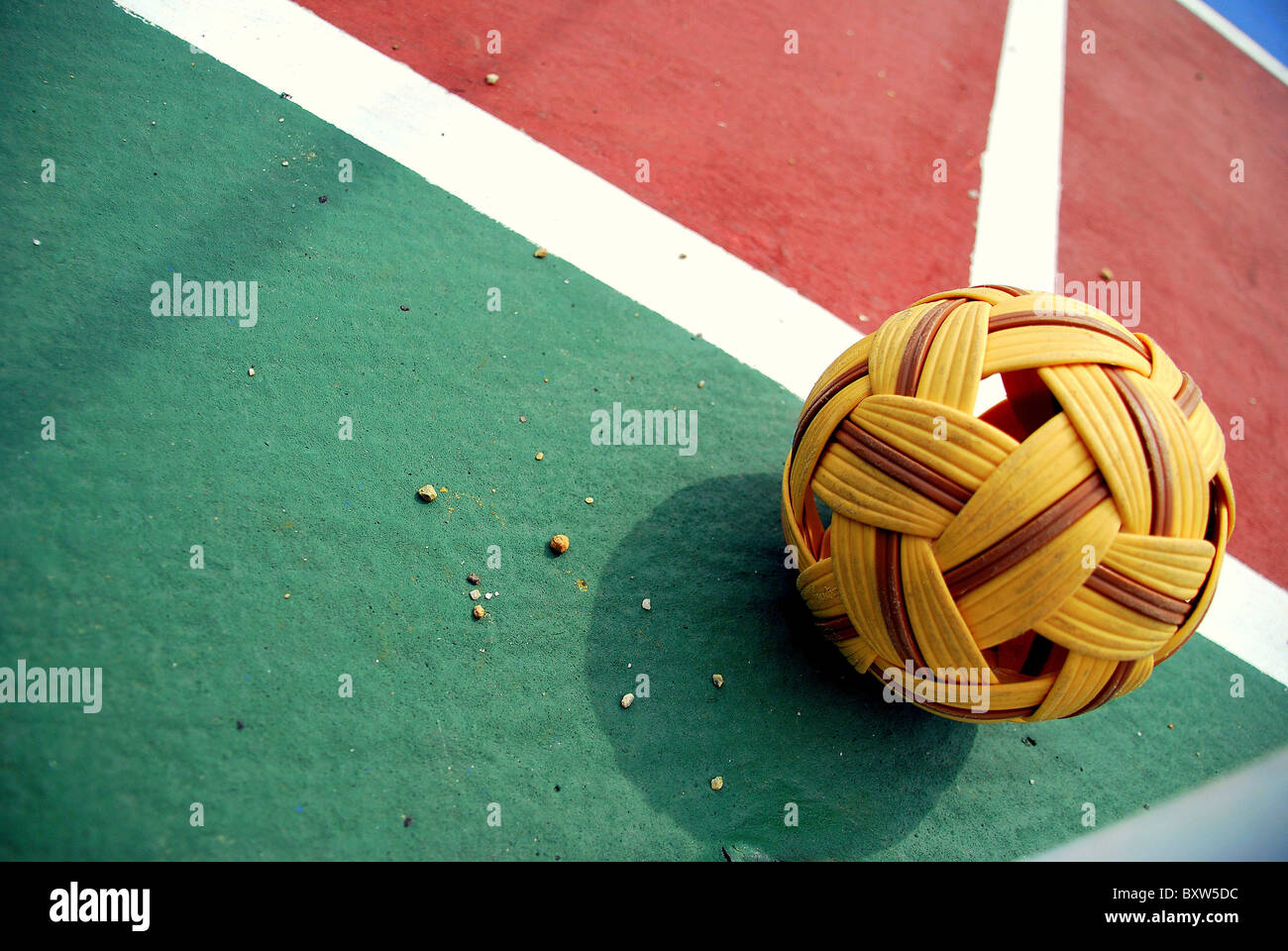 Sepak Takraw.a famous sports originate from South East Asia Stock Photo