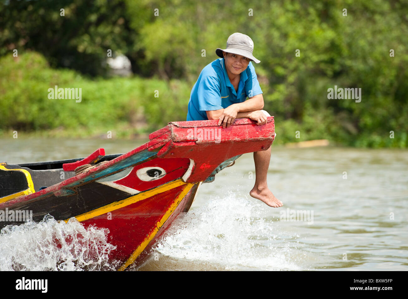 Boat on the Mekong Delta, Vietnam Stock Photo - Alamy