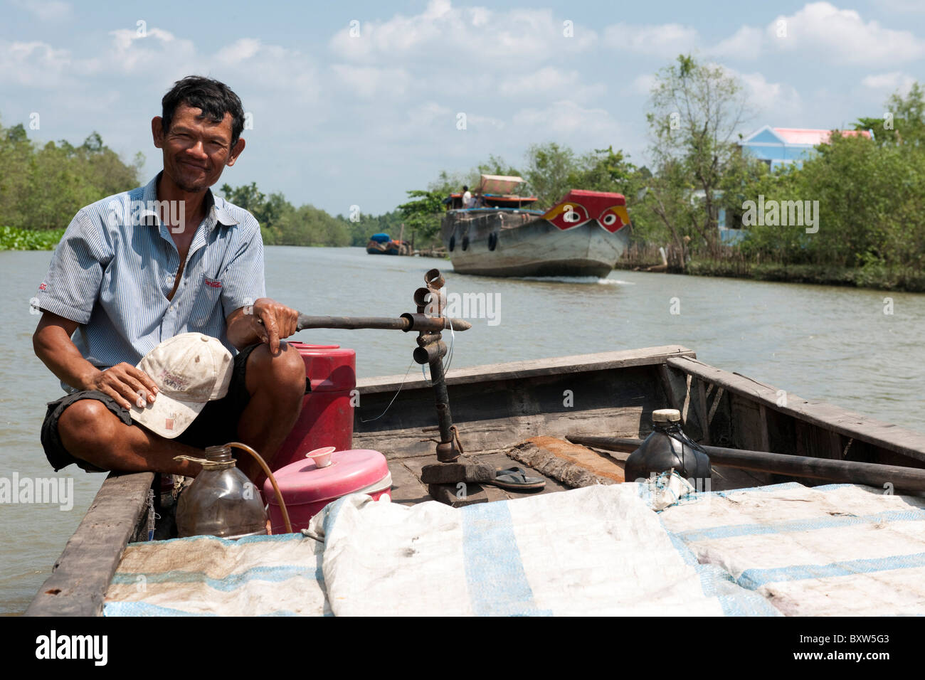 Boat in the Mekong Delta, Vietnam Stock Photo - Alamy