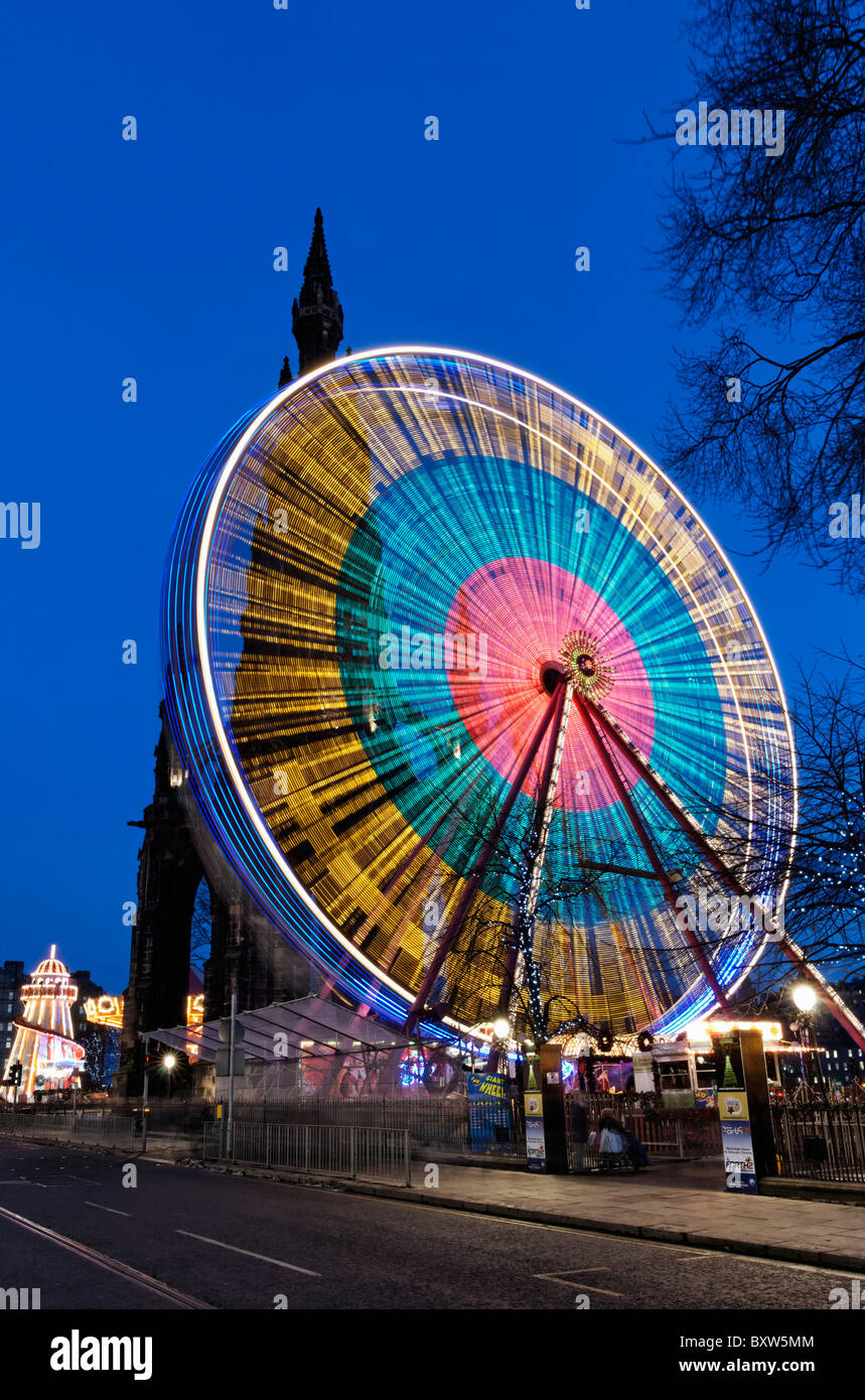The Edinburgh Wheel in front of the Scott Monument, Edinburgh, Scotland