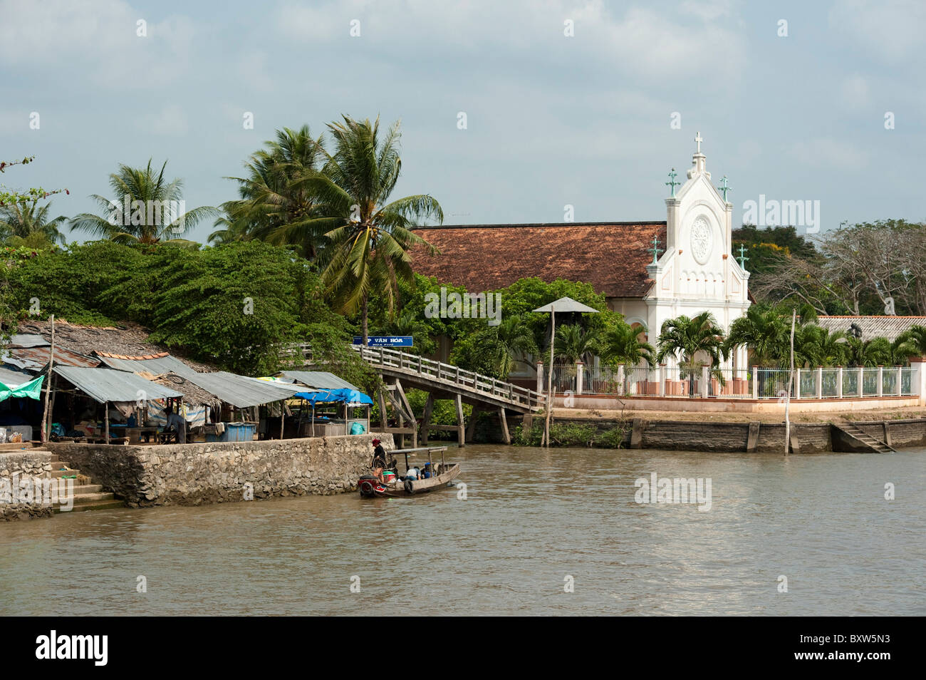 Village near Vinh Long, Mekong Delta, Vietnam Stock Photo