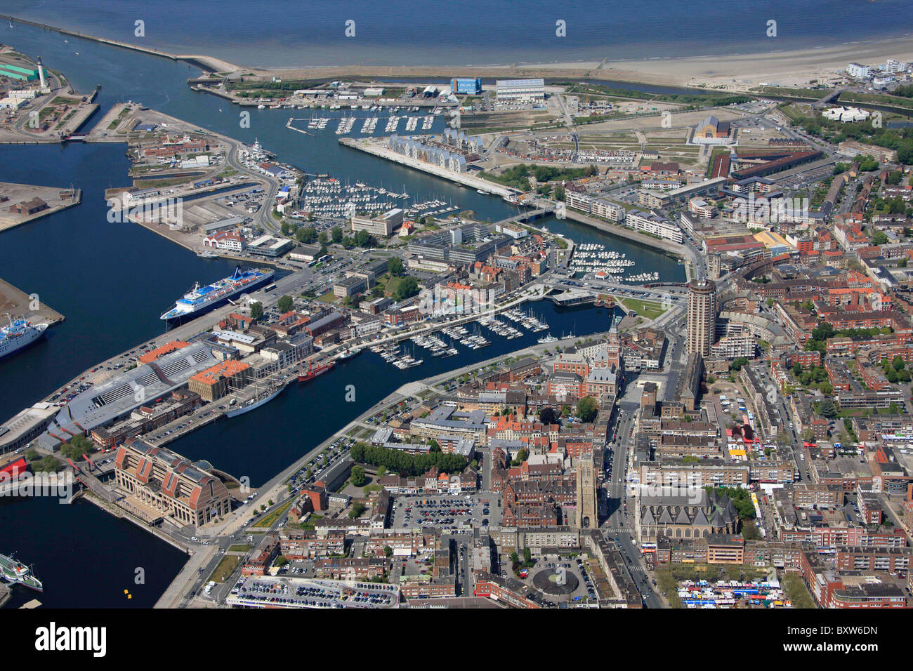 Dunkirk (Dunkerque)(59) : Aerial view Stock Photo