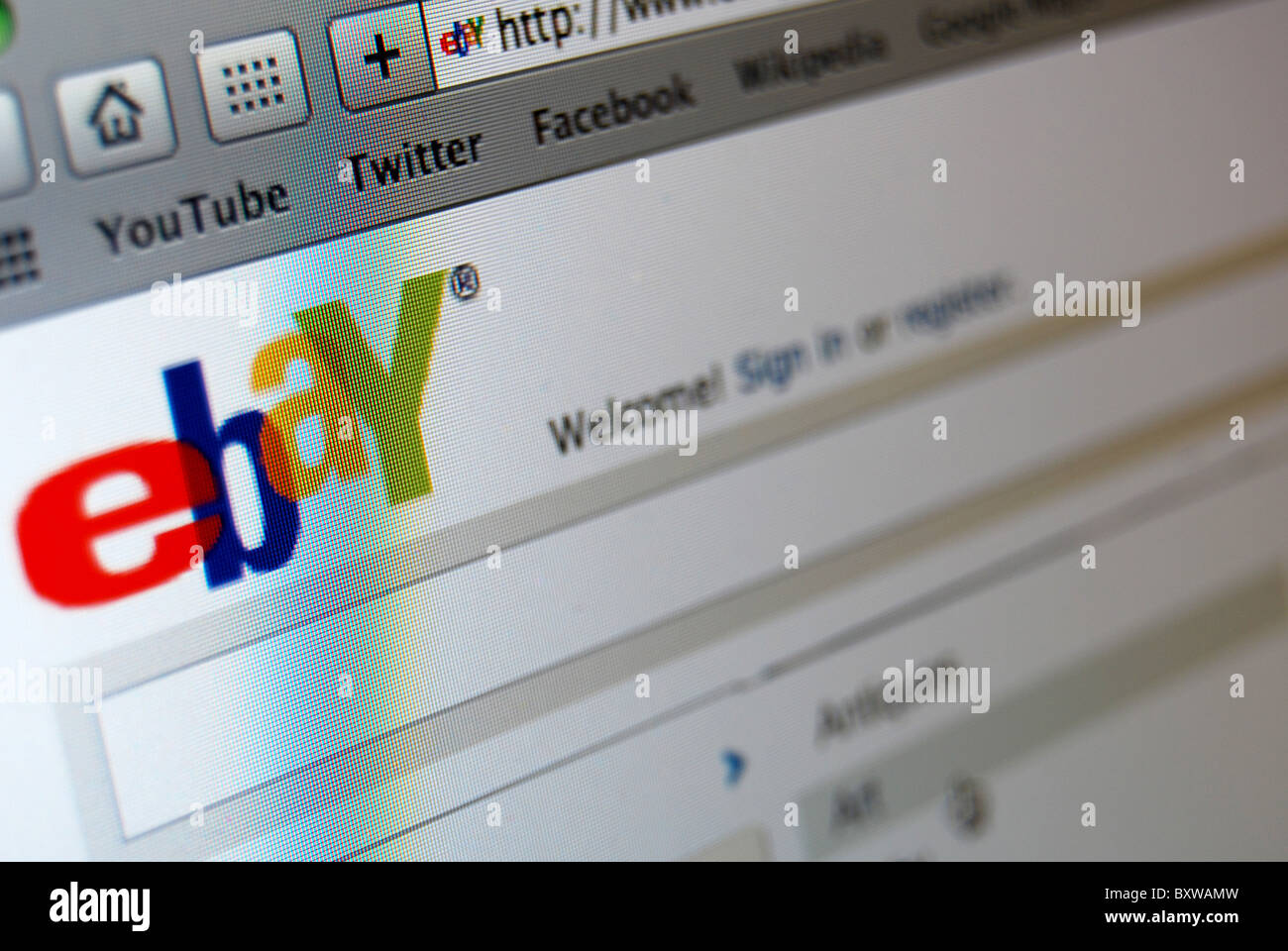 Photo Illustration of the ebay website 2011 Stock Photo