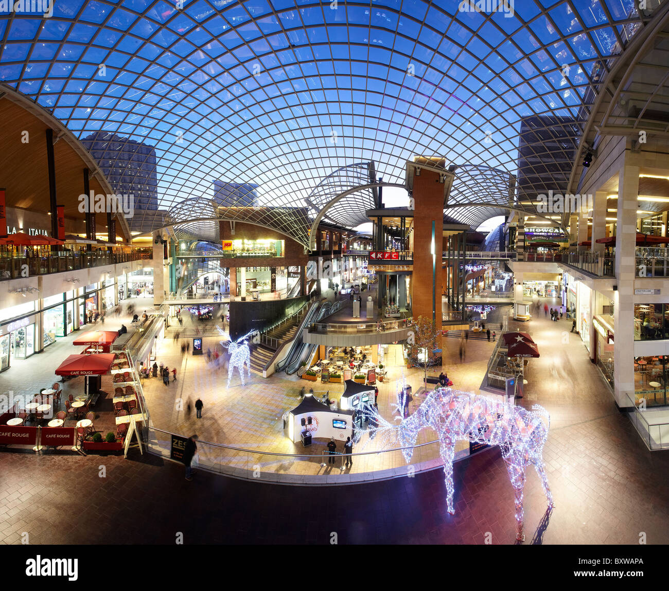 Cabot Circus Shopping Centre with Christmas Decorations Stock Photo Alamy
