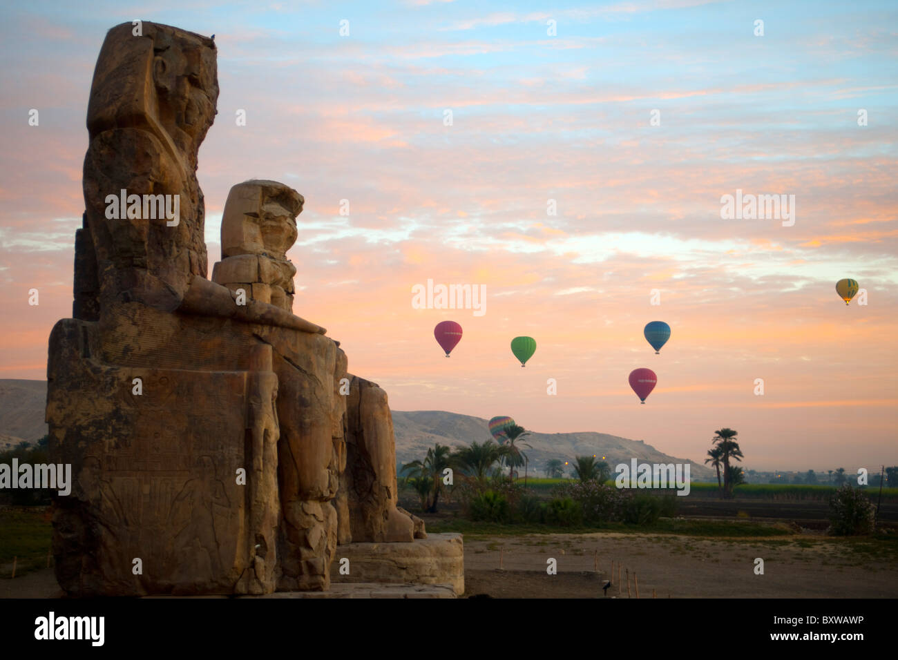 Aegypten, Luxor, Westbank, Memnonkolosse, Stock Photo