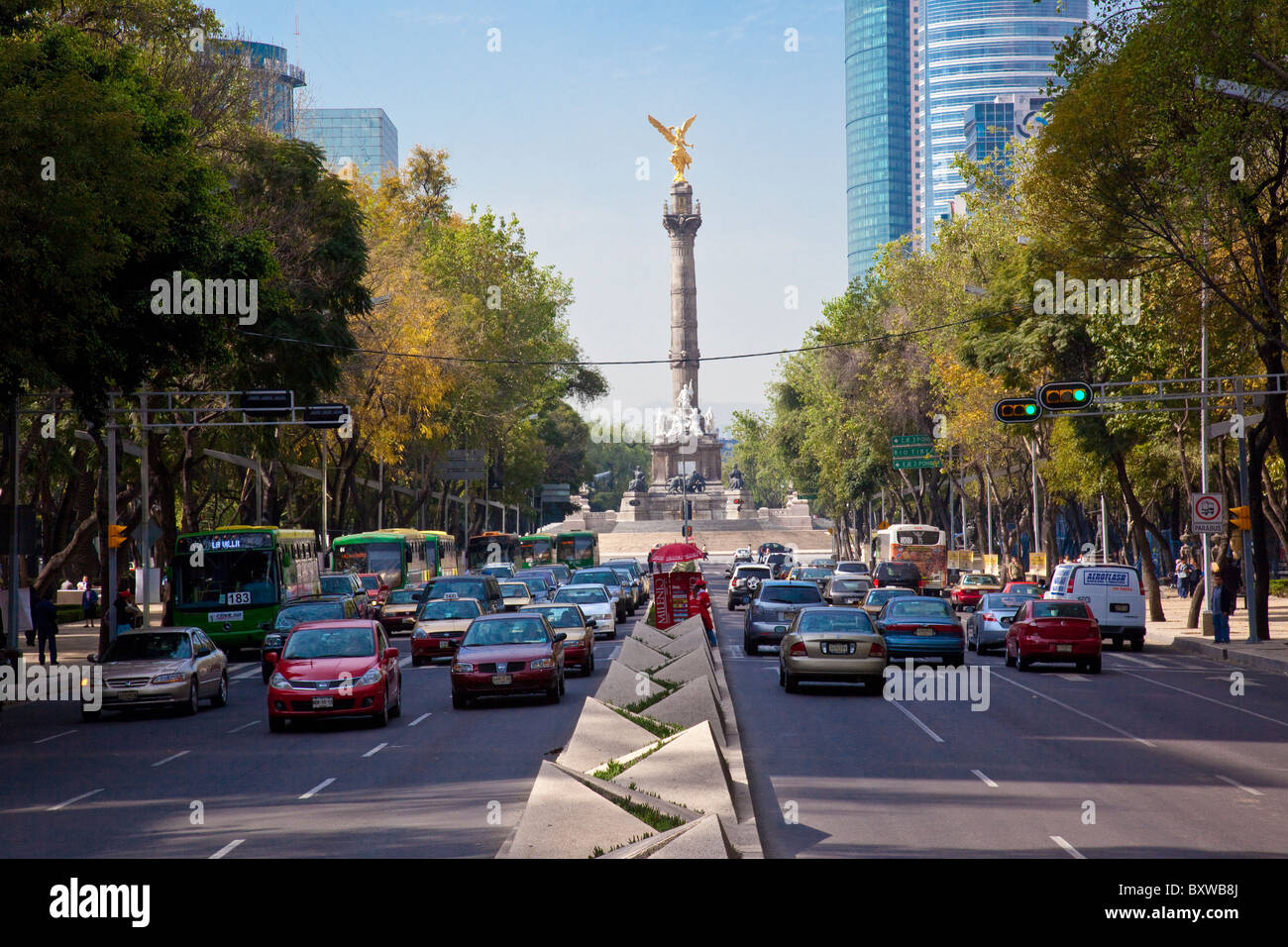Angel de la Independencia on Paseo de la Reforma in Mexico City, Mexico Stock Photo
