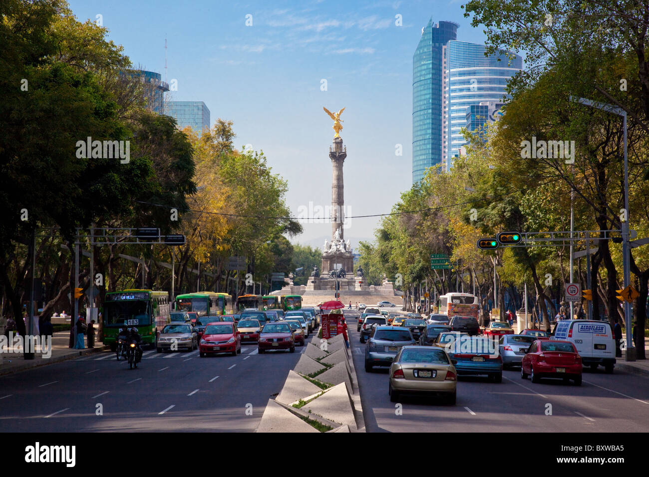 Angel de la Independencia on Paseo de la Reforma in Mexico City, Mexico Stock Photo