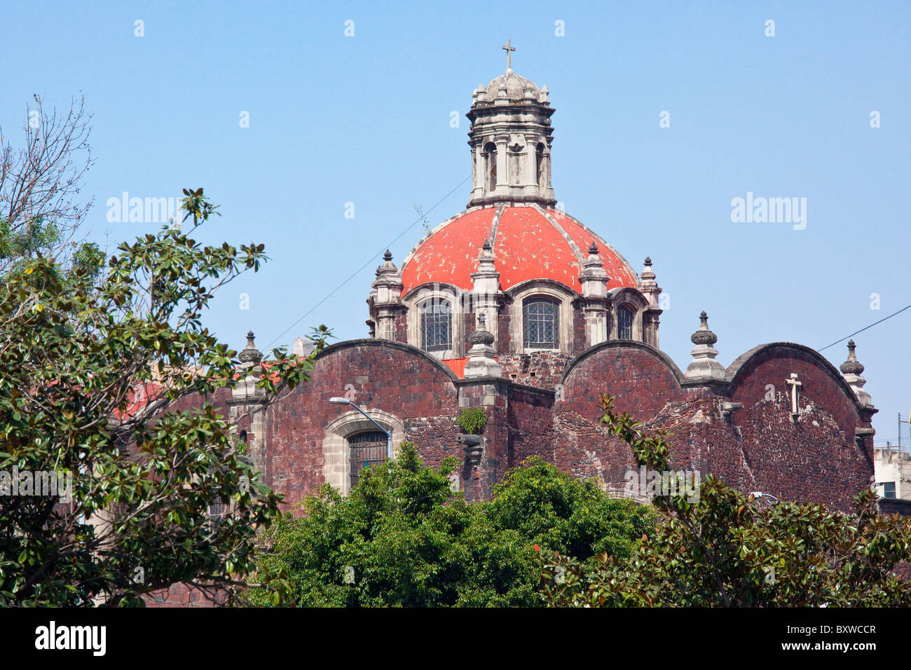 Church of San Juan de Dios in Alameda Central Park in Mexico CIty Stock