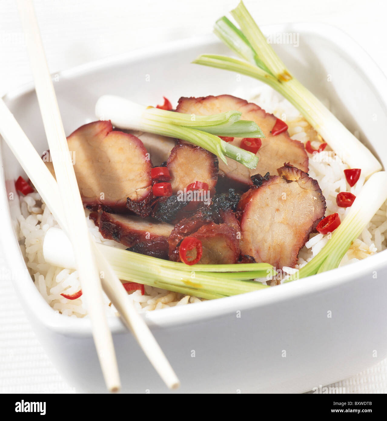 Chinese Dish - Pork & Rice Stock Photo - Alamy