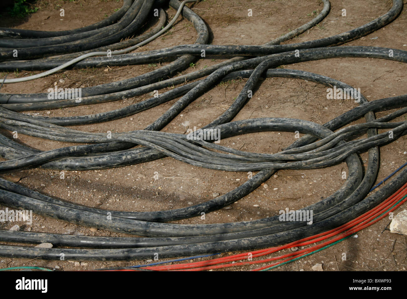 Electrical cables on floor in hires stock photography and images Alamy