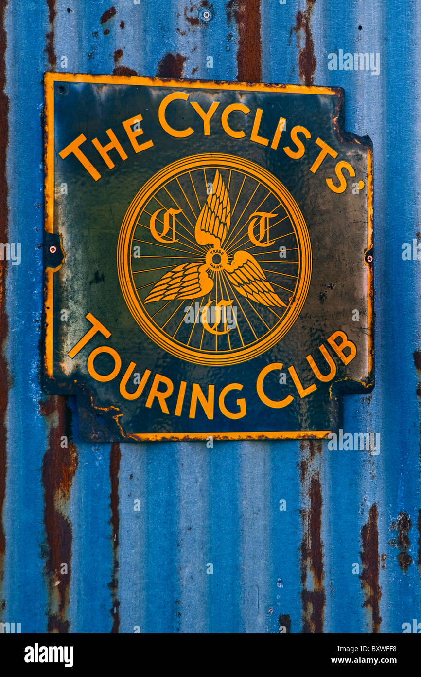 Old Cycle touring club, CTC plaque, Goodwood Revival 2010 Stock Photo