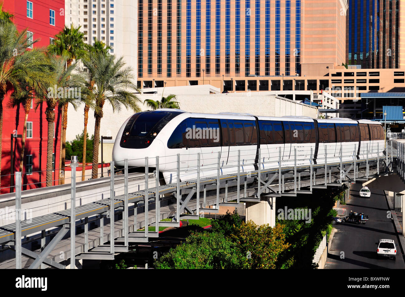 Monorail train in Las Vegas, Nevada, USA Stock Photo