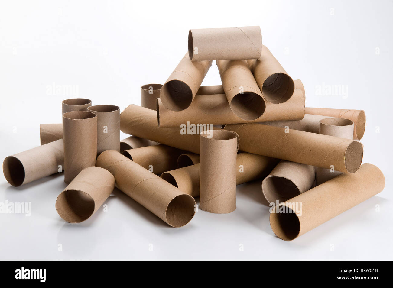 Cardboard tubes for recycling Stock Photo Alamy
