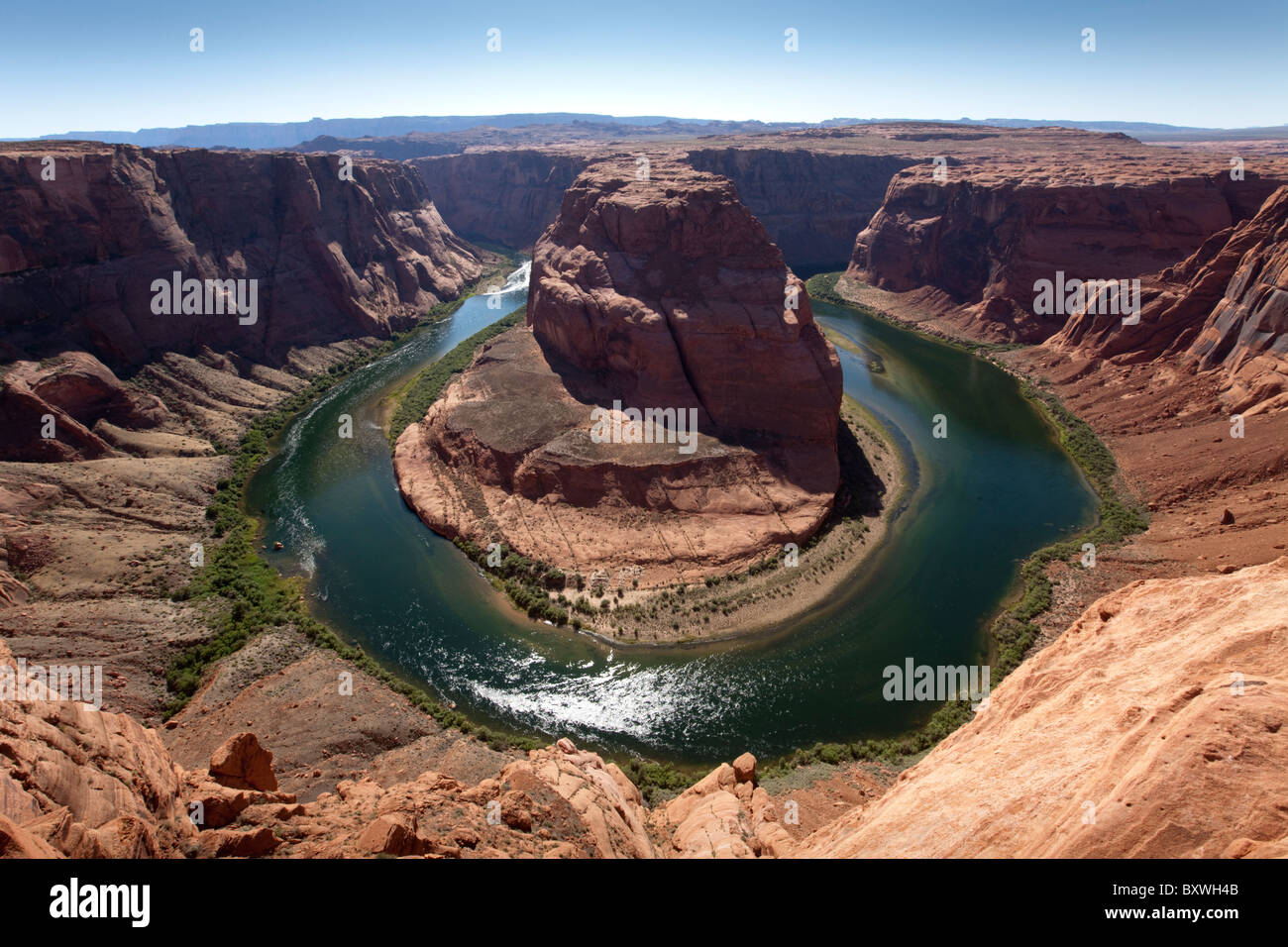 USA, Arizona, Page, Horseshoe Bend on Colorado River below Glen Canyon Dam Stock Photo