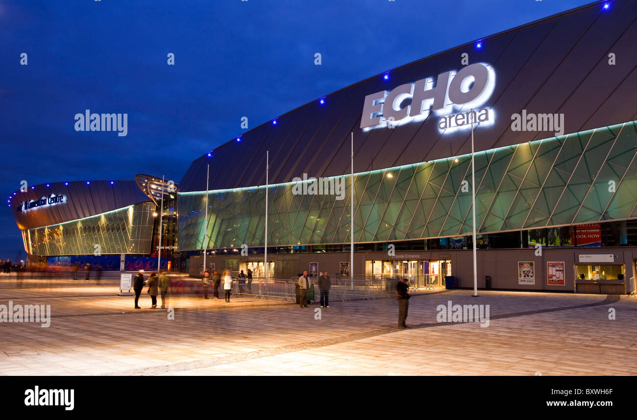 The Echo Arena and Convention Centre, and Wheel of Excellence Exhibition Centre, Kings Dock, Liverpool, Merseyside, England  UK Stock Photo