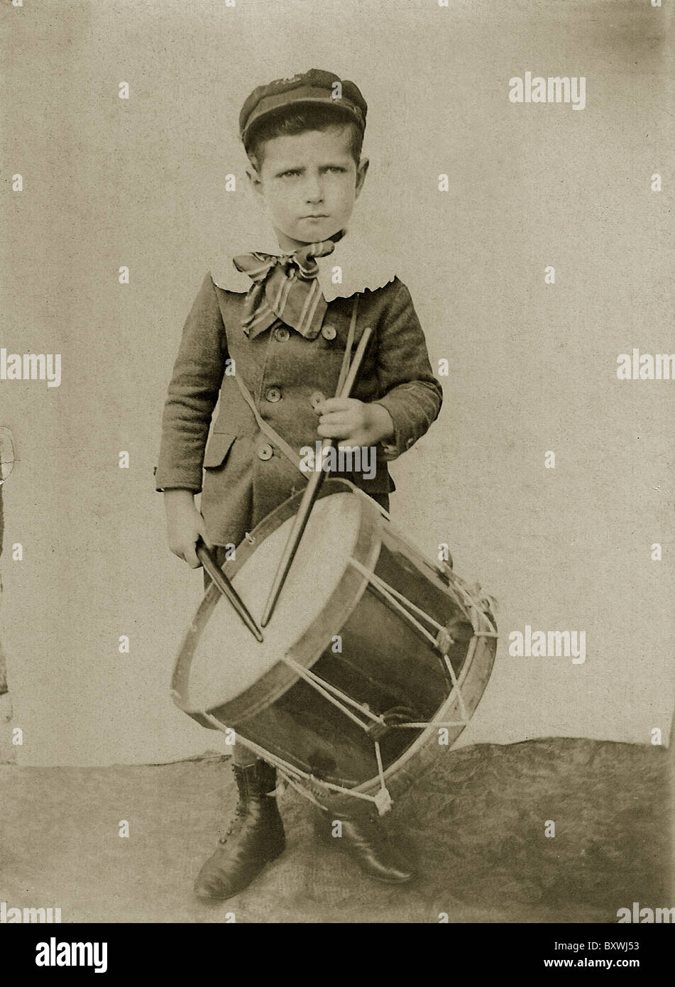 Little drummer boy; circa: 1870-1885 Stock Photo