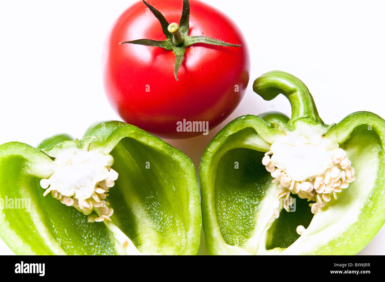 Fresh vegetables on a white background; frisches Gemüse auf weißem Hintergrund Stock Photo