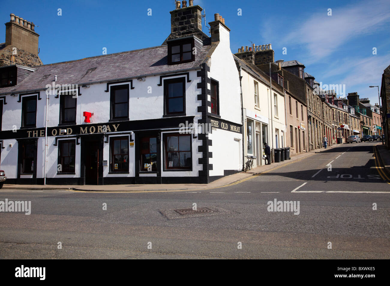 The Old Moray Pub and Duff Street, Macduff, Aberdeenshire, Scotland
