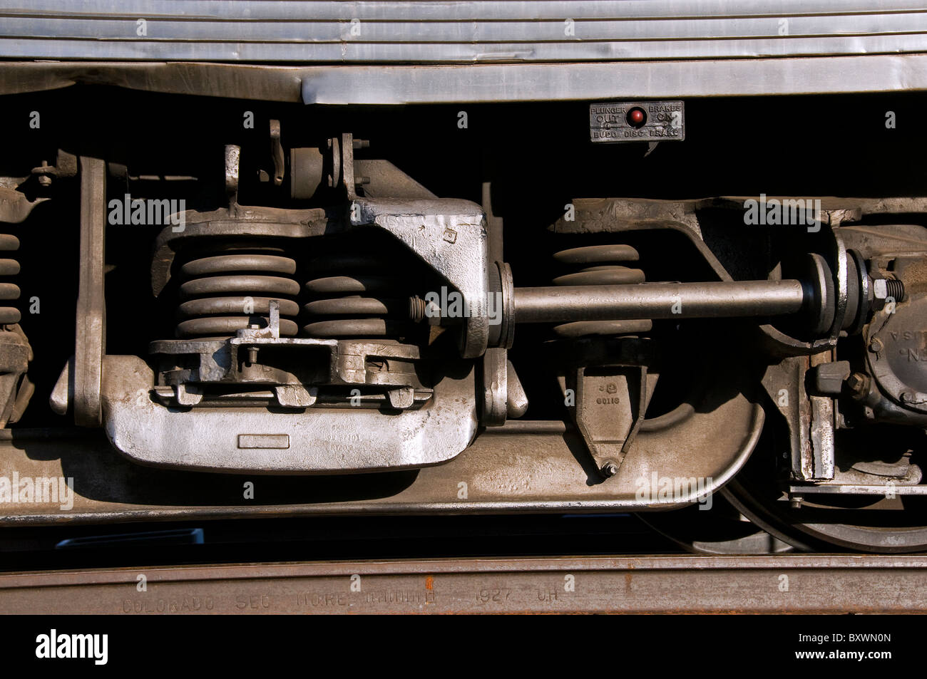 wheel suspension and springs Stock Photo Alamy