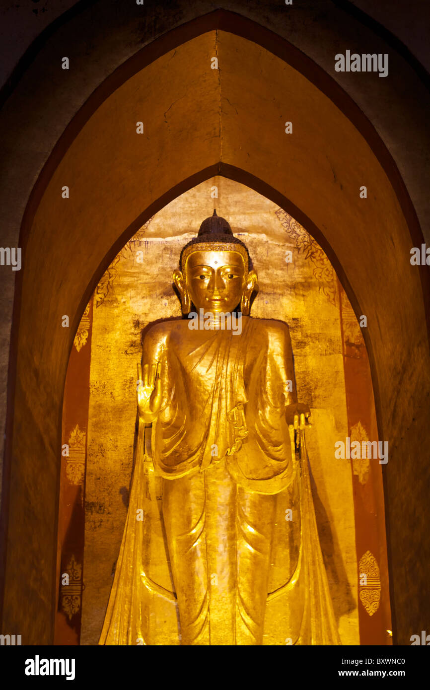 Buddha Statue in the Ananda Temple, Bagan Stock Photo