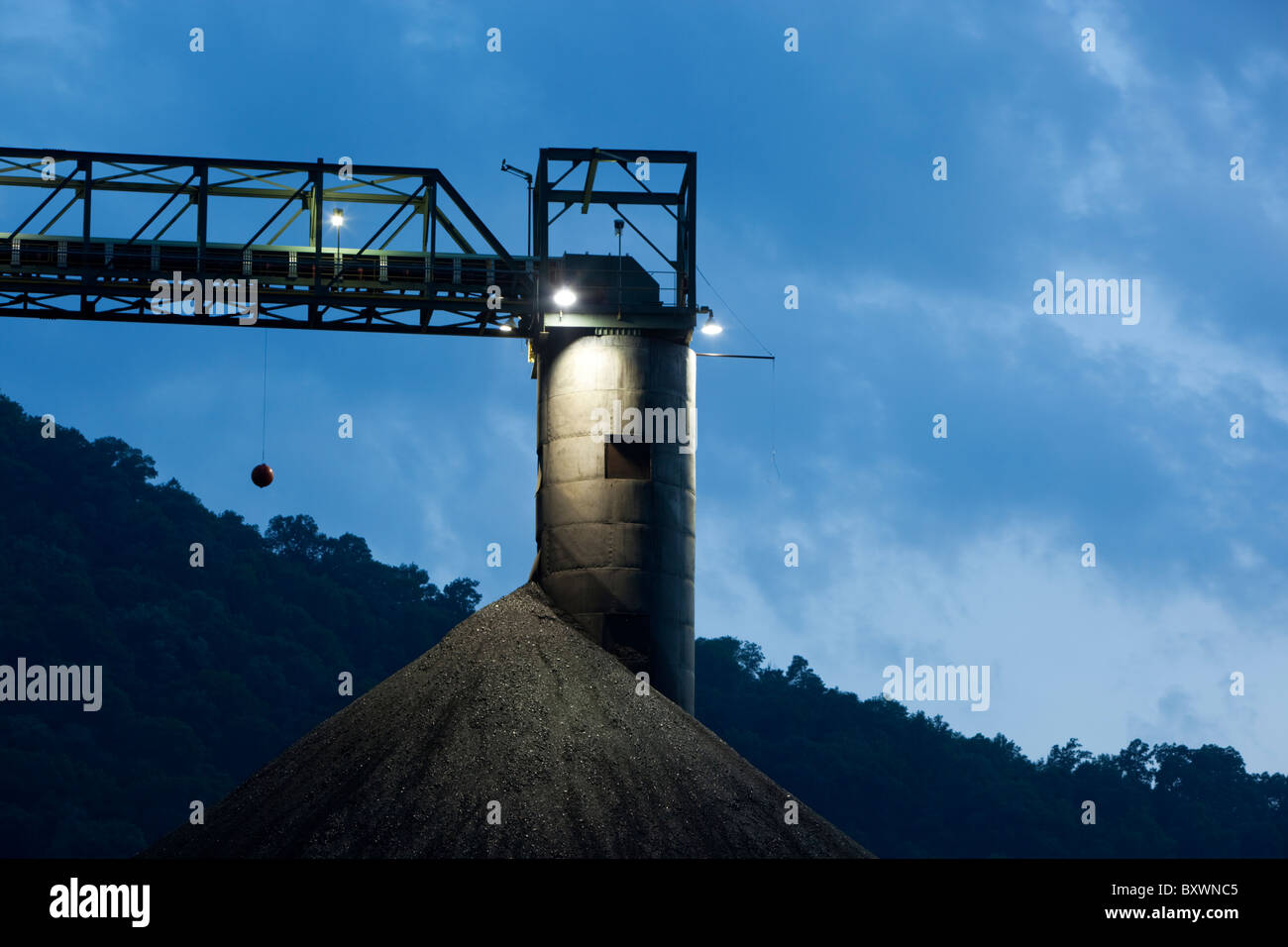 USA, West Virginia, London, Piles of coal at Mammoth Coal Company plant