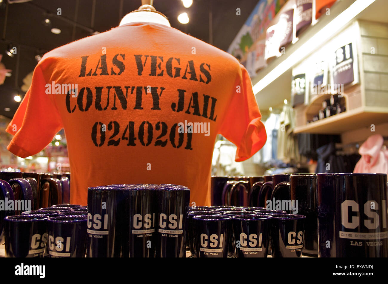 CSI Las Vegas souvenirs for sale at the New York New Hotel and Casino in Las Vegas Stock Photo