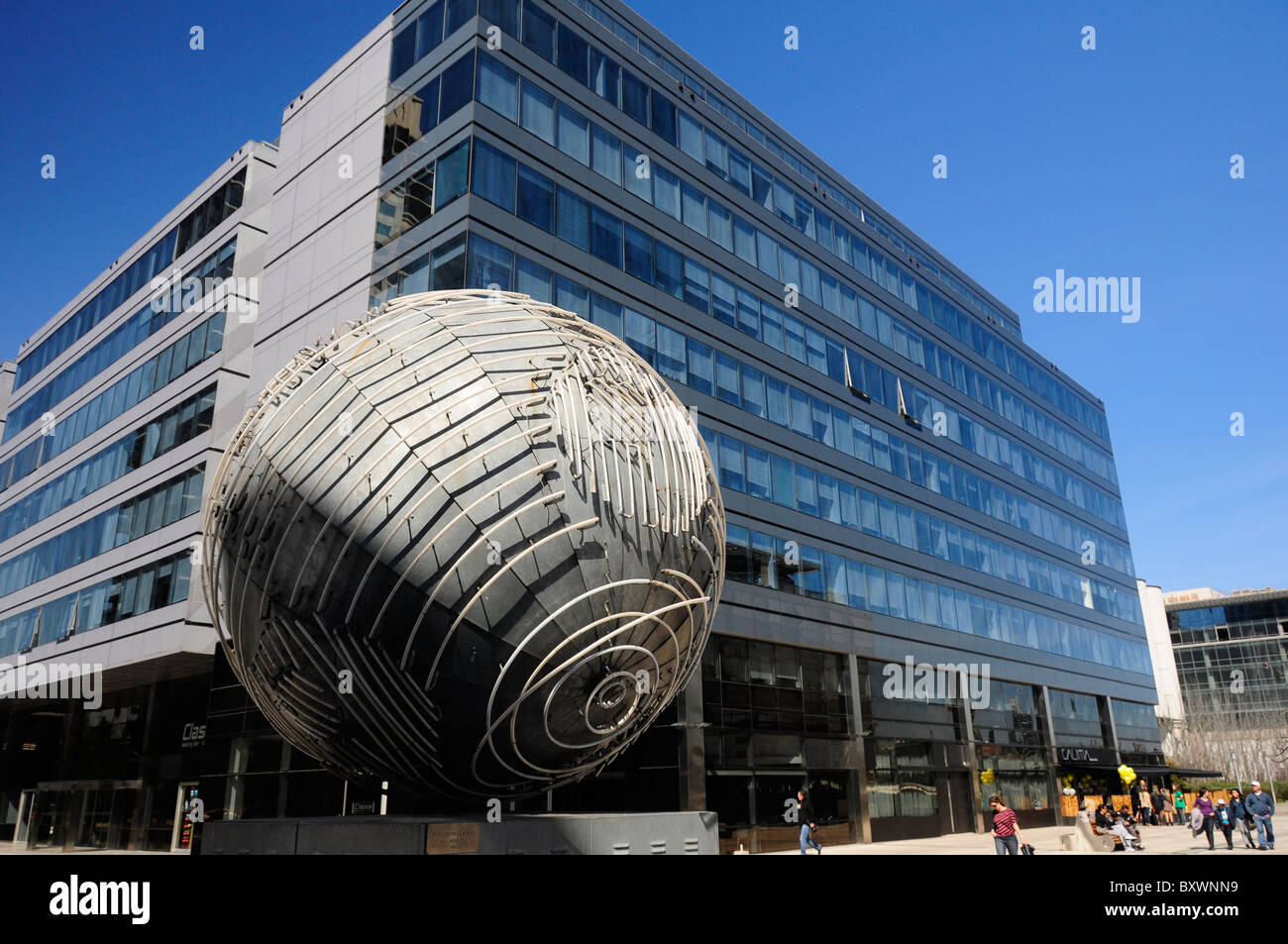 El sueño de la esfera (The Dream of the Sphere) by Eduardo Pla in Puerto Madero, Buenos Aires Stock Photo