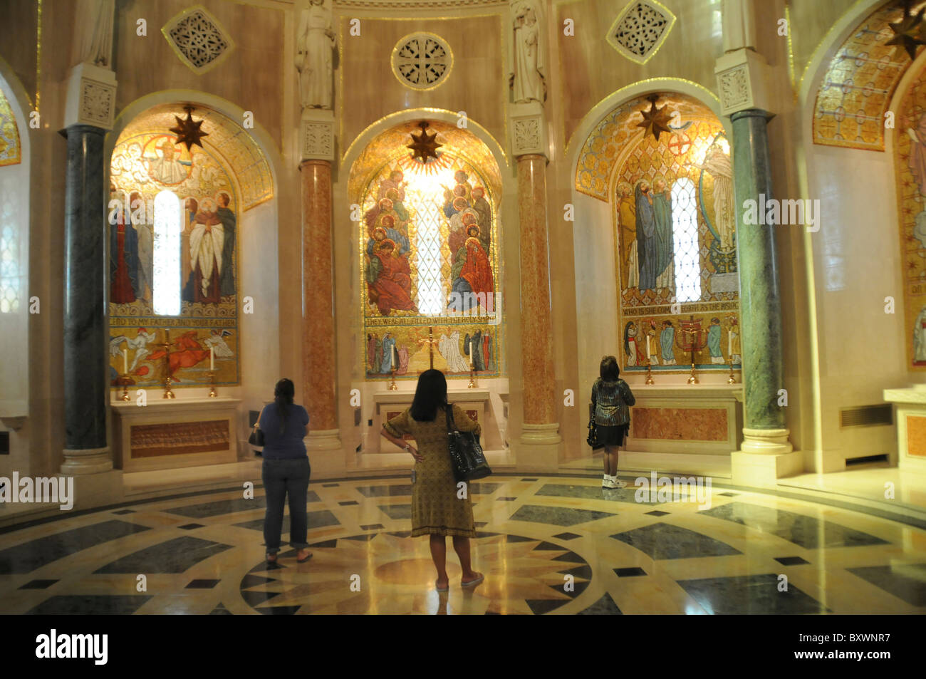 Interior of the Shrine of the Immaculate Conception in Washington, DCh Stock Photo