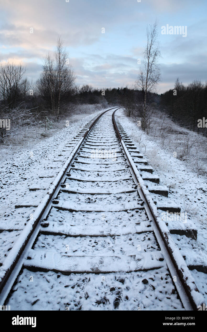 The mothballed Leamside railway line as it passed through Washington, North East England UK Stock Photo