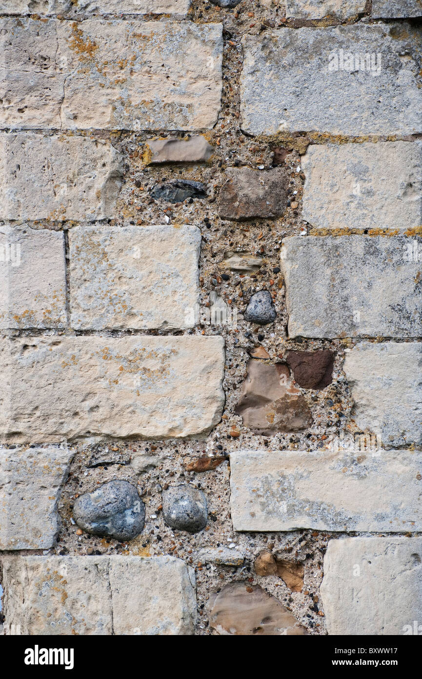 stone and flint wall detail Stock Photo Alamy
