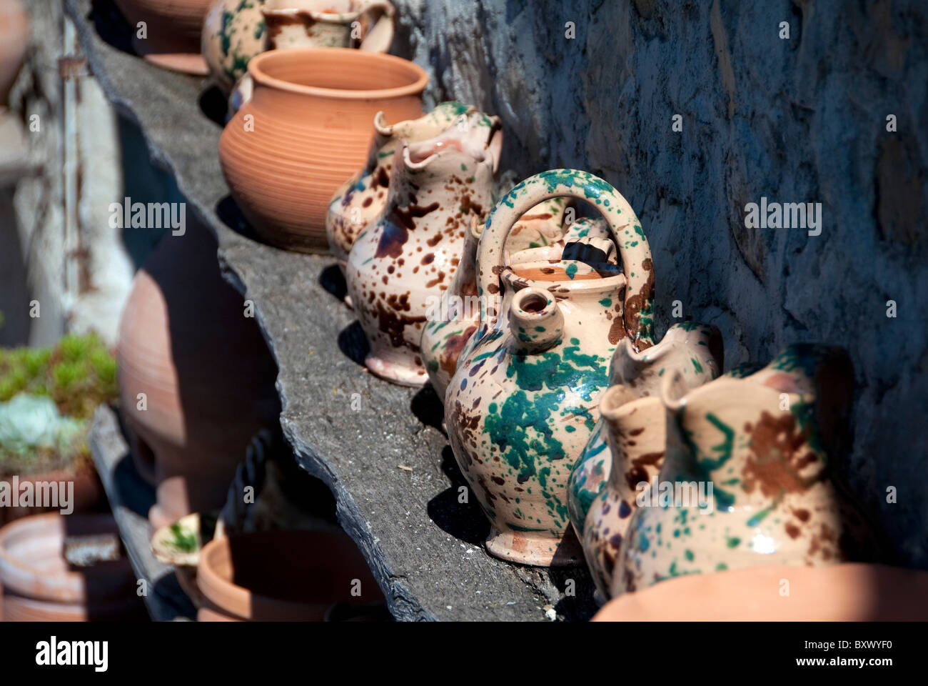 Umbrian pottery in the town of Ficulle, Italy Stock Photo