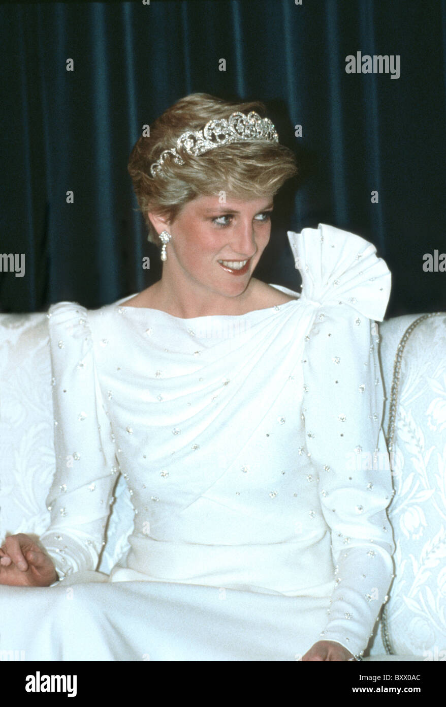 Princess Diana in Riyadh during her Royal Tour of Saudi Arabia Stock Photo