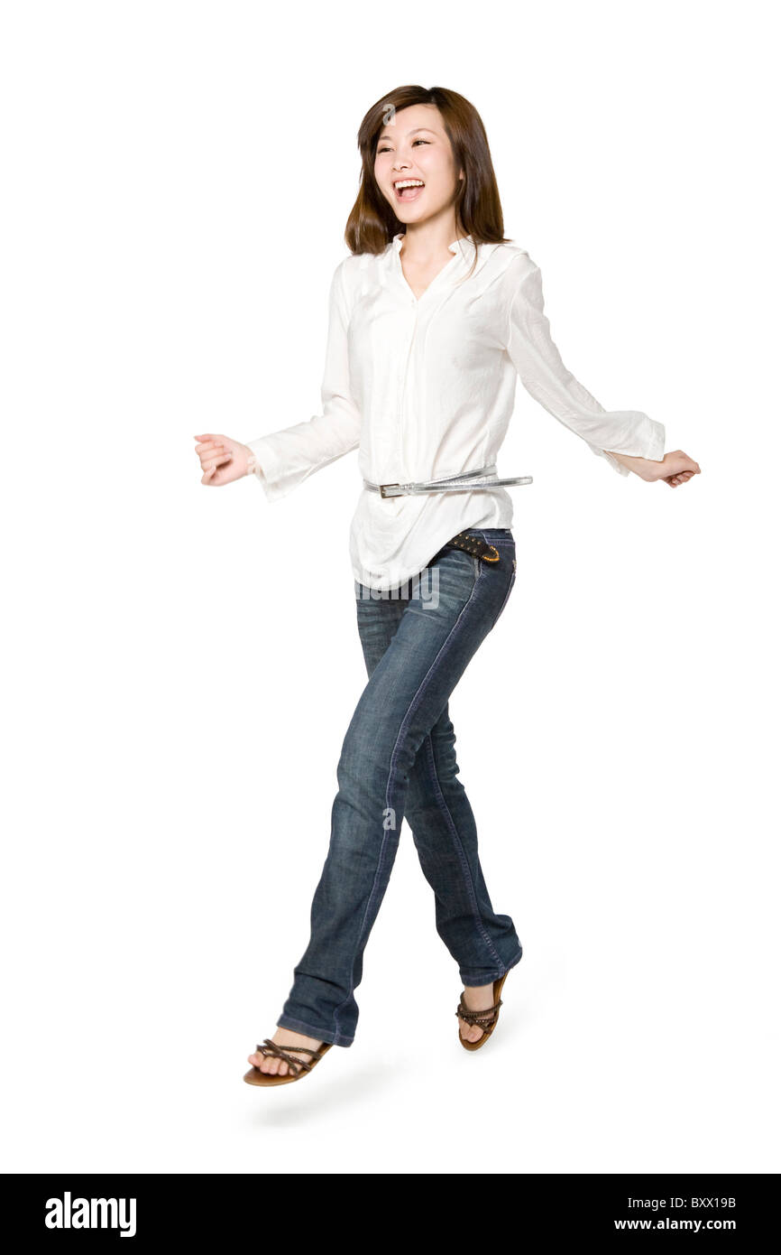 Chinese woman jeans dancing hi-res stock photography and images - Alamy
