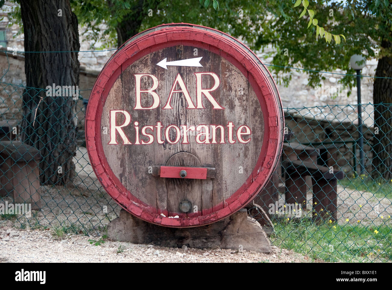 Italian wine barrel Stock Photo