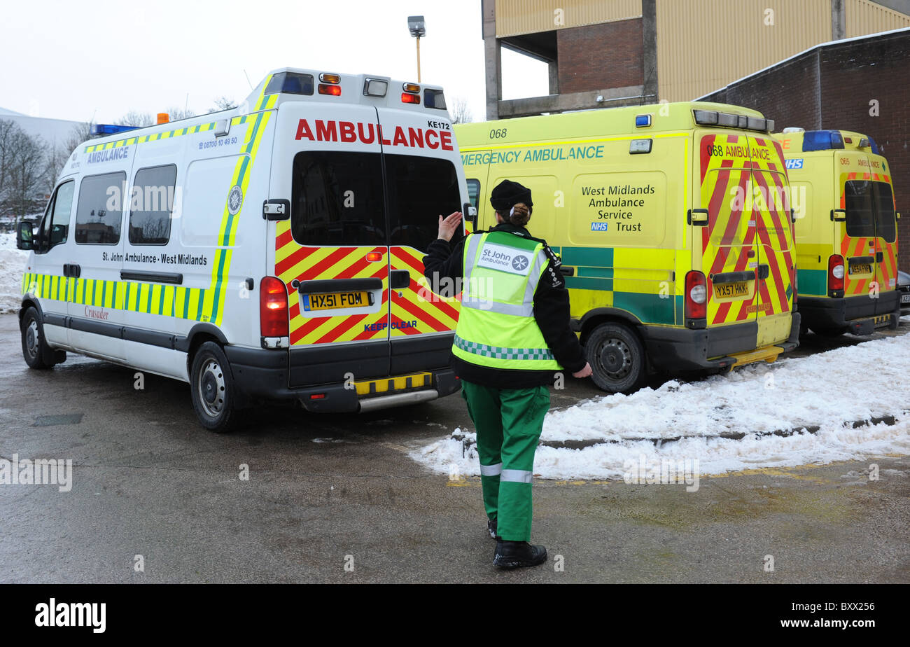 Ambulances attending sporting event uk Stock Photo