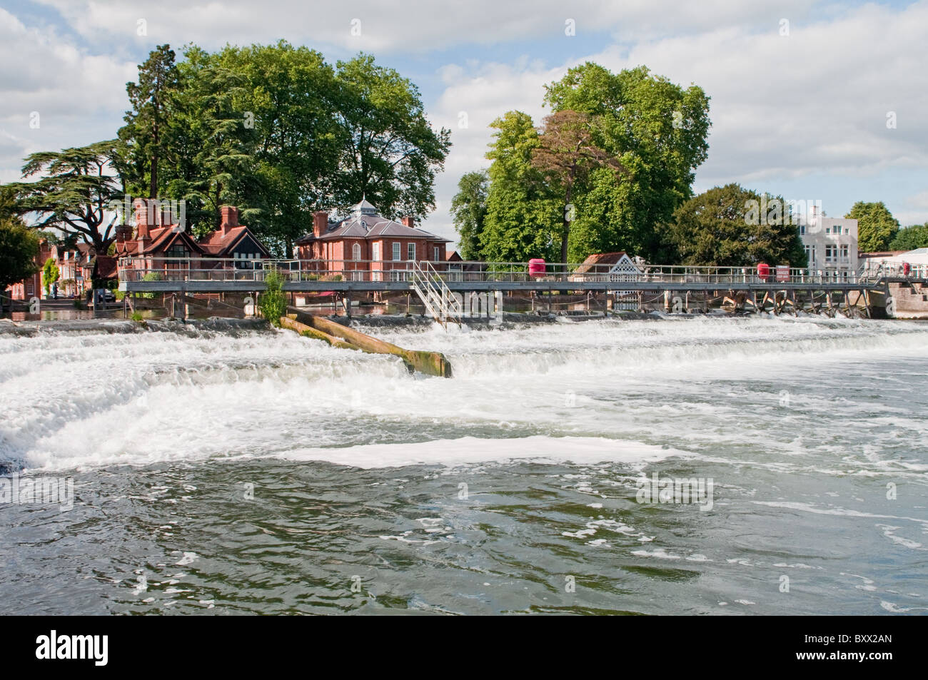 The Weir on the River Thames at Marlow in Buckinghamshire England UK Stock Photo
