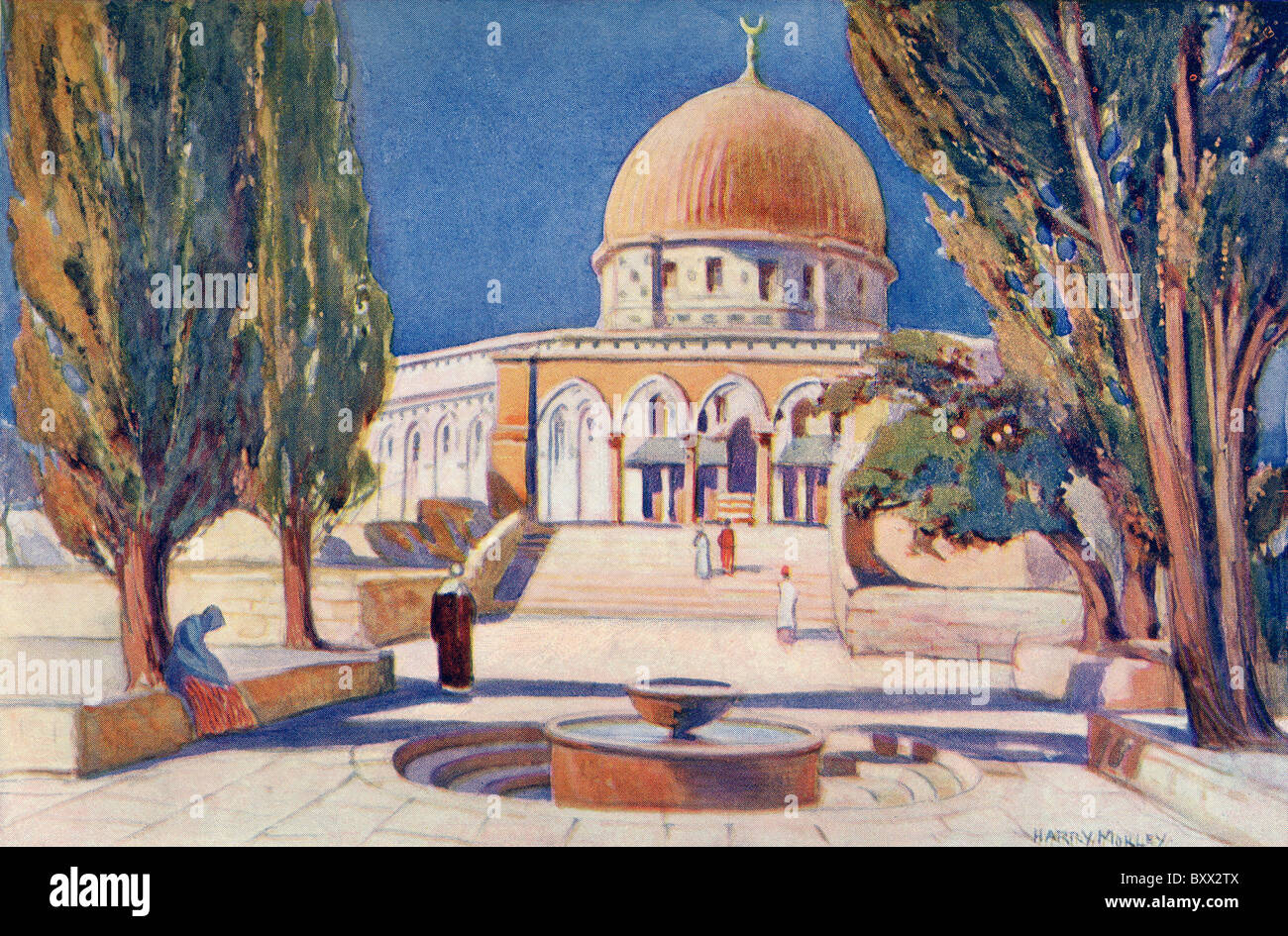 The Dome of the Rock on Temple Mount, Jerusalem, Palestine, circa 1910. Stock Photo