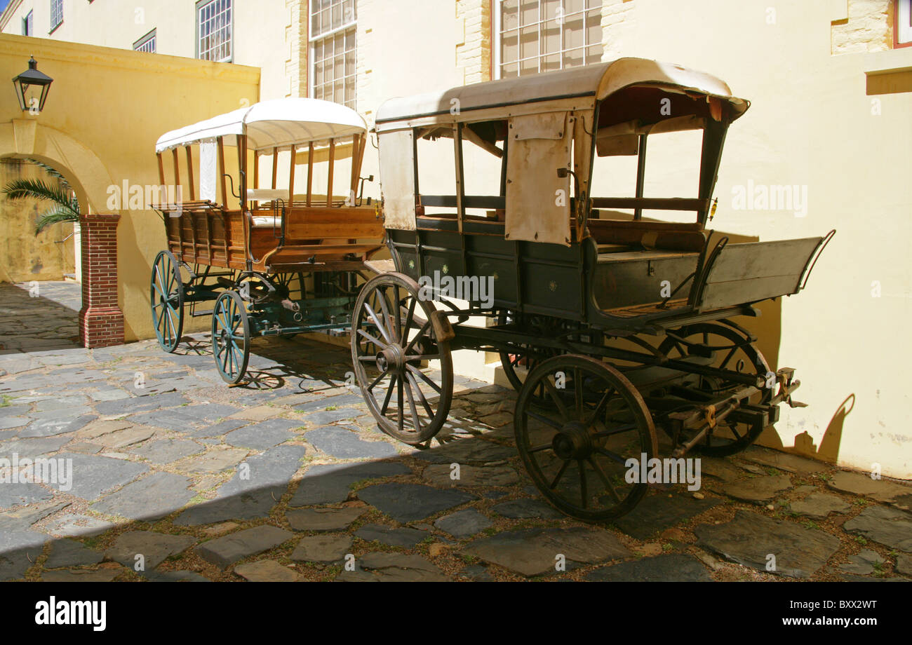 Old Carriages, Castle of Good Hope, Cape Town, South Africa. Built 1666 Stock Photo