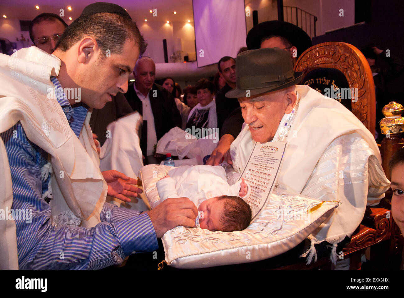 Jewish Circumcision ceremony. Jerusalem. Israel Stock Photo