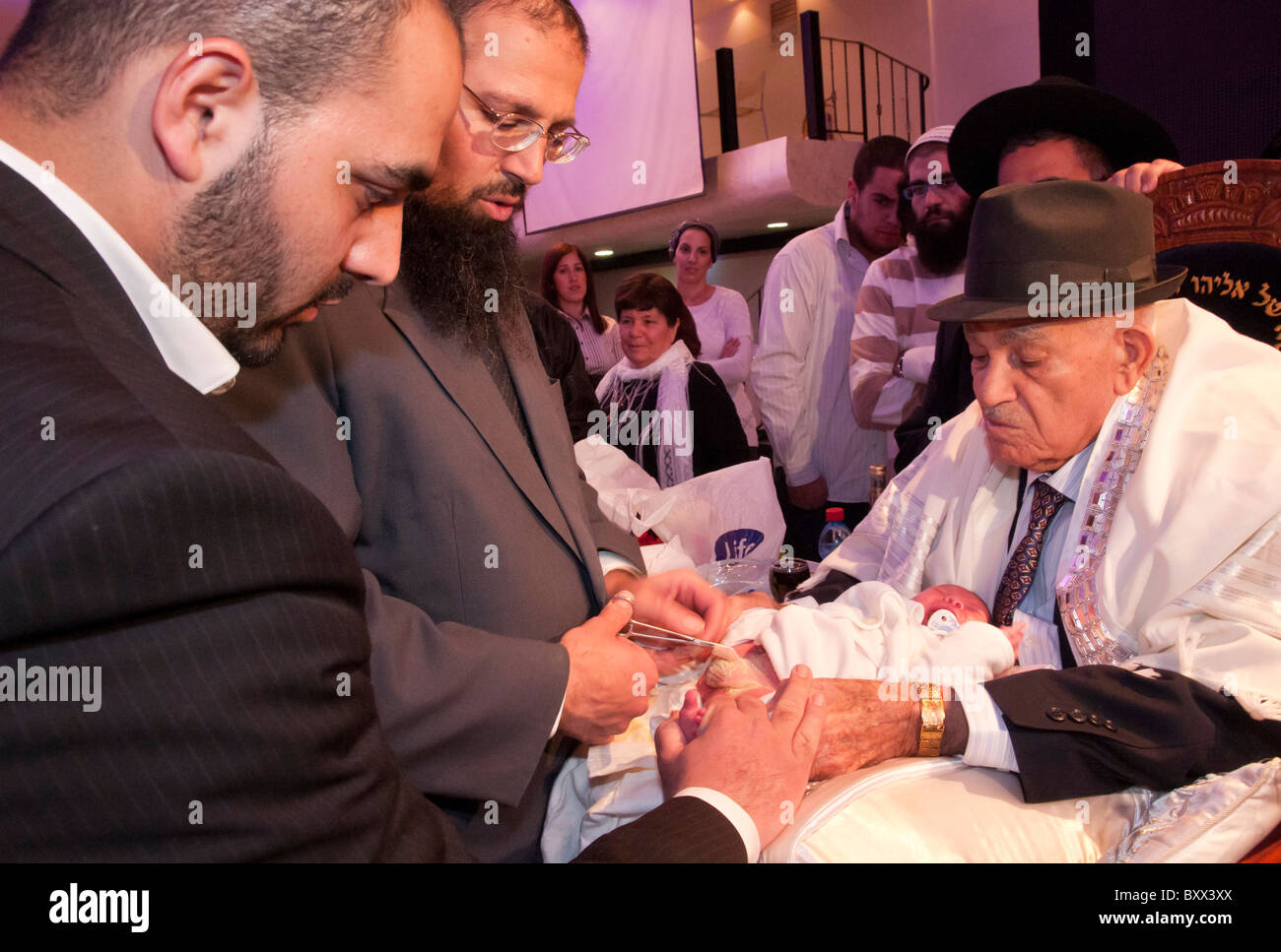 Jewish Circumcision ceremony. Jerusalem. Israel Stock Photo