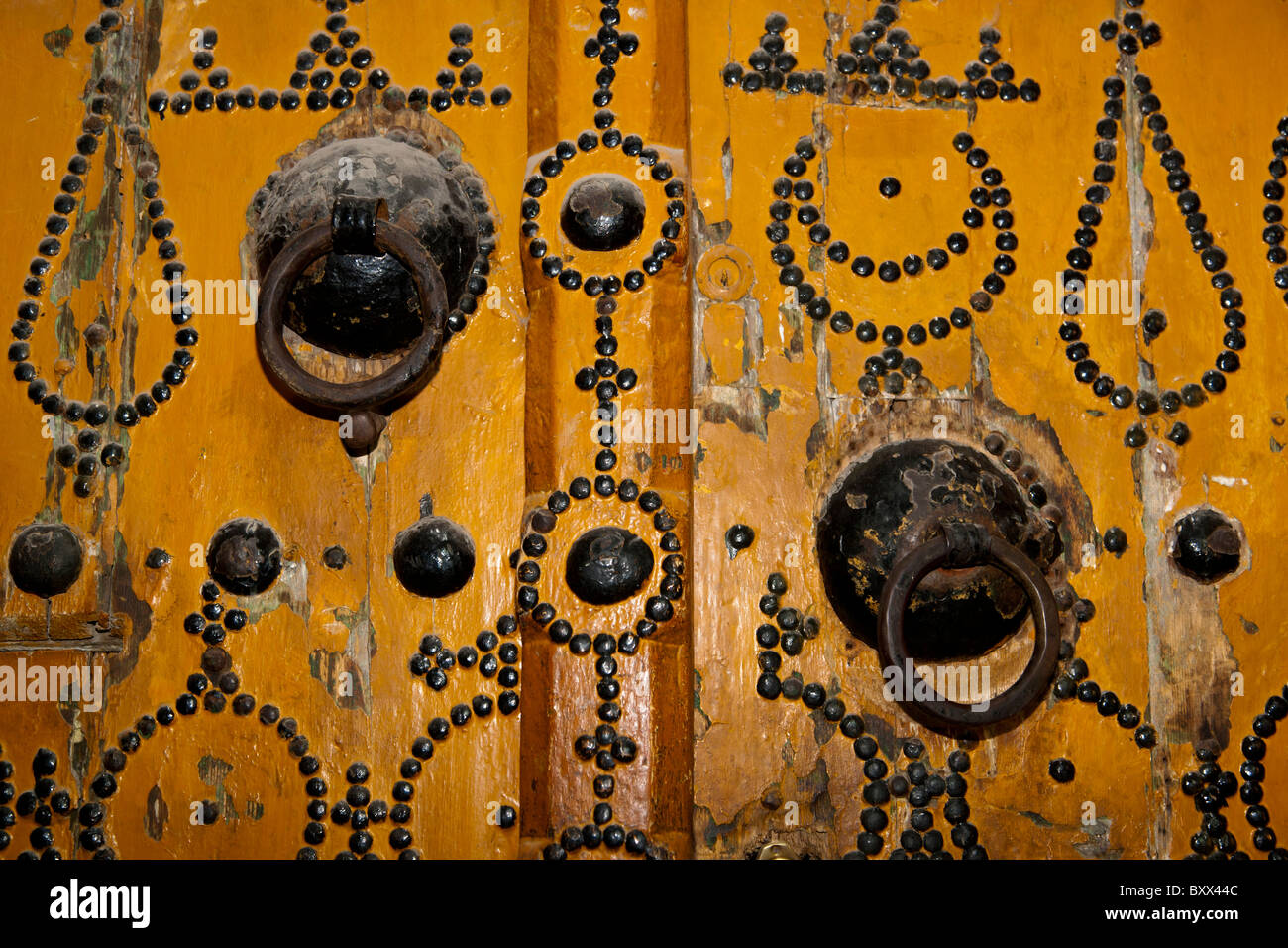 Old Wooden Studded Door Souk Media Tunis Tunisia Stock Photo