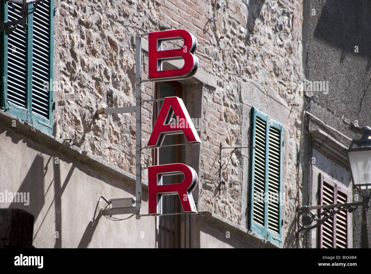 Bar sign in Tuscany, Italy Stock Photo