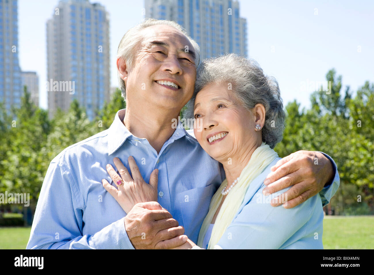 A senior couple enjoying the park Stock Photo - Alamy