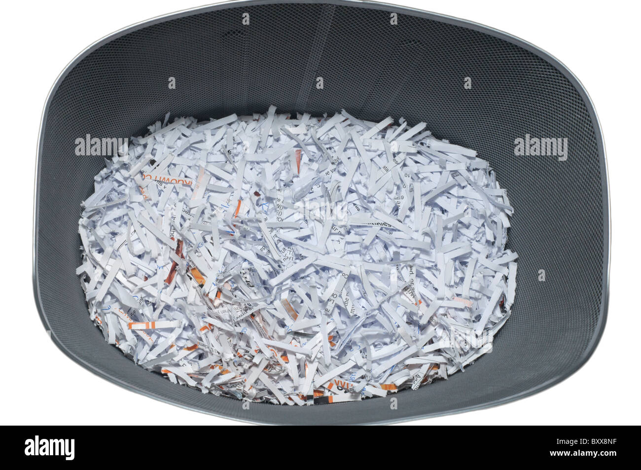 Shredded Paper in a Bin Stock Photo Alamy
