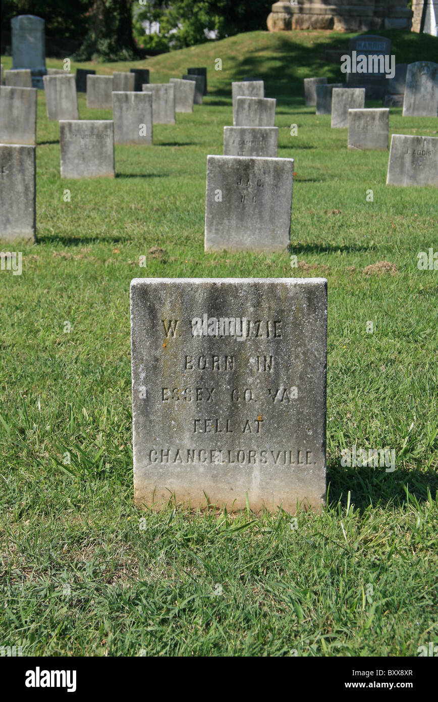 Headstone of American Civil War Soldier in the Confederate Cemetery