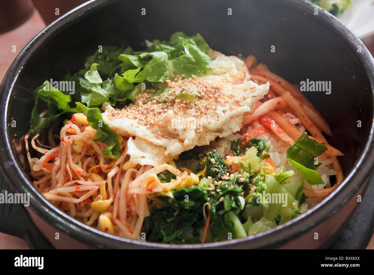Korean Dolsot Sanchae Bibimbap Stock Photo Alamy
