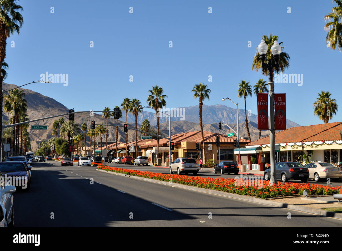 El Paseo In Palm Desert California Stock Photo - Download Image
