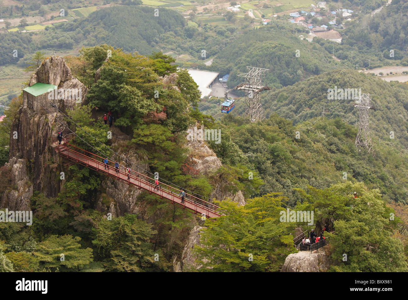 Geumgang Gureum (Cloud) Bridge Daedunsan Provincial Park South Korea. Stock Photo